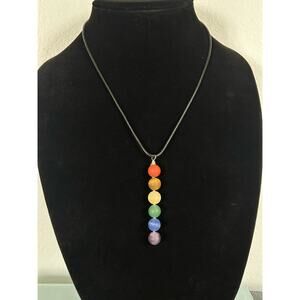 Handmade 18inch 6 Point Silver Matte Twisted Chakra necklace, 3inch Pendant